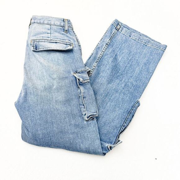 Ramy Brook Carpenter Style Cargo Denim Jeans Light Wash D08235024 Size 28 - Picture 9 of 9